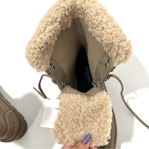 NEW Sperry Juneau Faux Shearling Trim Winter Boot - Picture 7 of 10